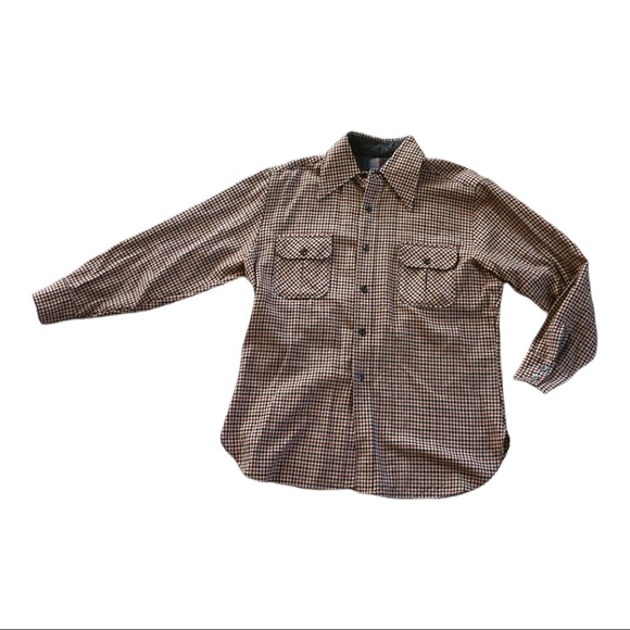 Vintage USA Made Pendleton Virgin Wool Houndstooth Long Sleeve Shirt XL. Clean! - Picture 5 of 15